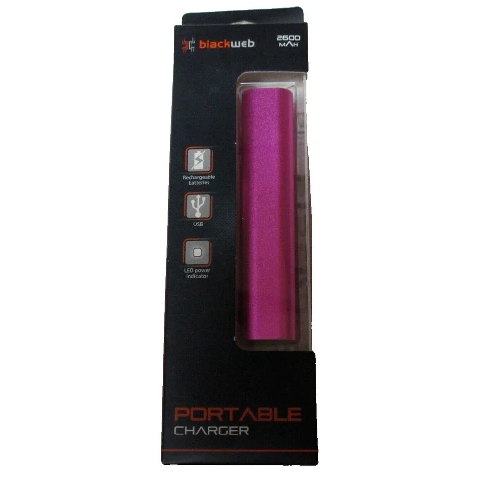 Blackweb Portable Charger 2600 mah 1 Amp PINK